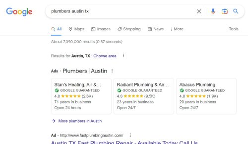 google local service ad example